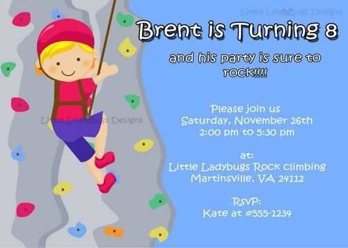 49 Customize Rock Climbing Party Invitation Template Free Layouts For