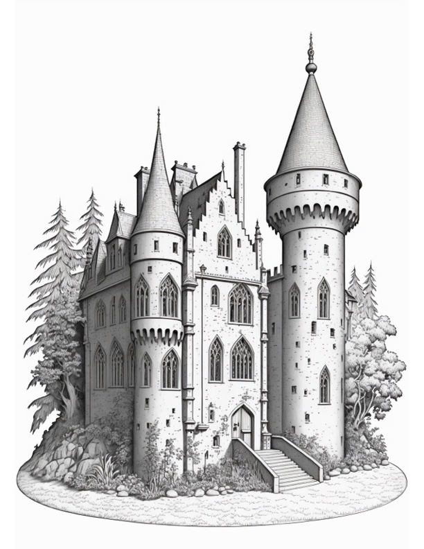 5 Castle Coloring Pages The Graphics Fairy