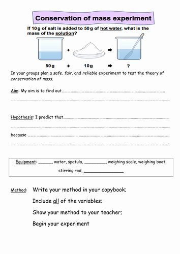 50 Conservation Of Mass Worksheet Chessmuseum Template Library