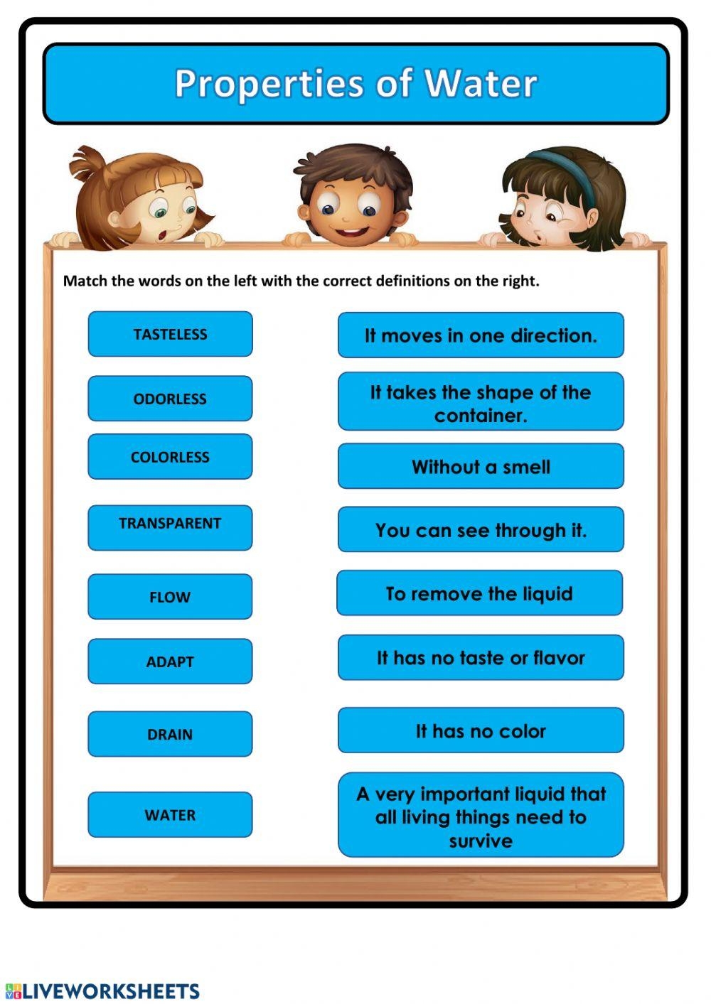 50 Free Printable Properties Of Water Worksheet Collection Worksheets 