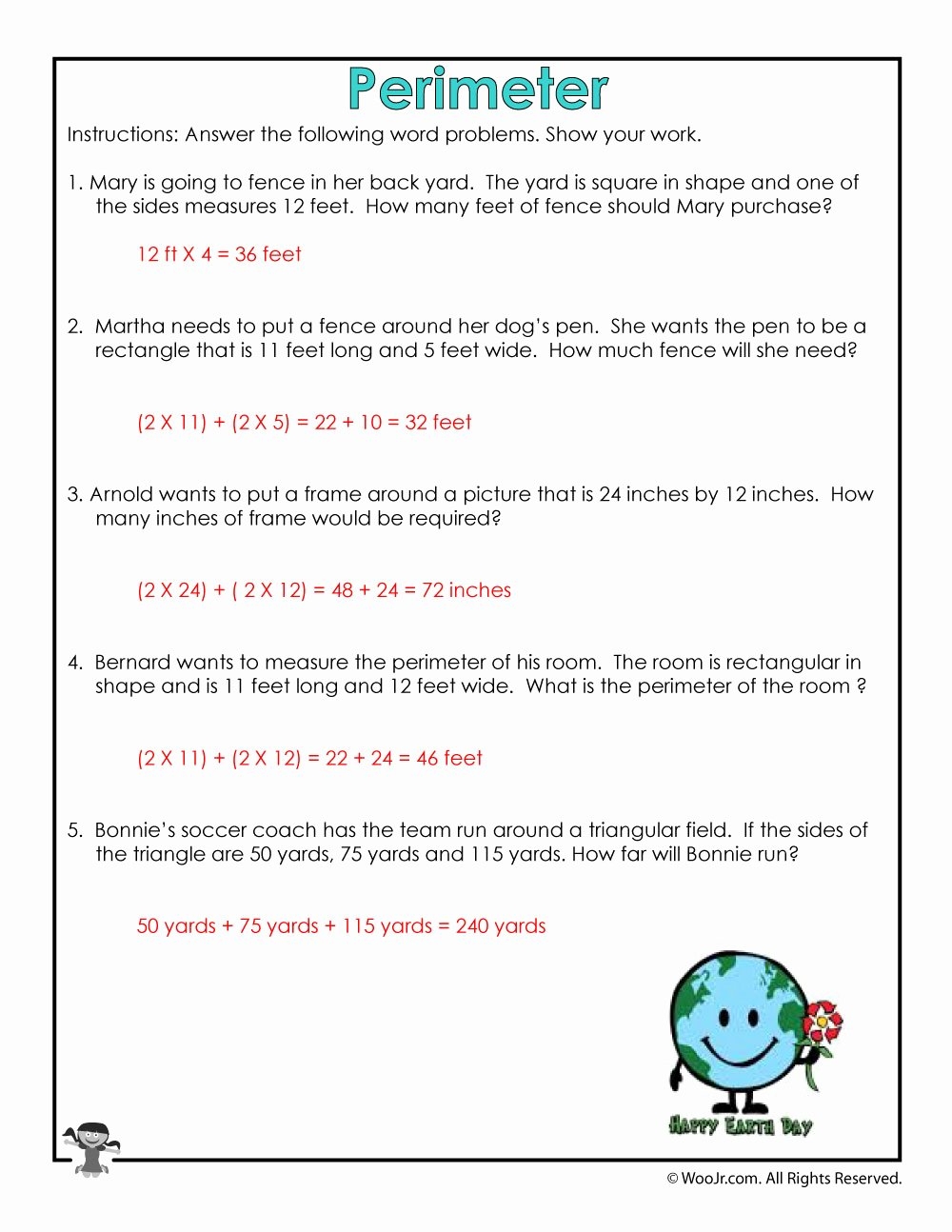 word problems worksheet