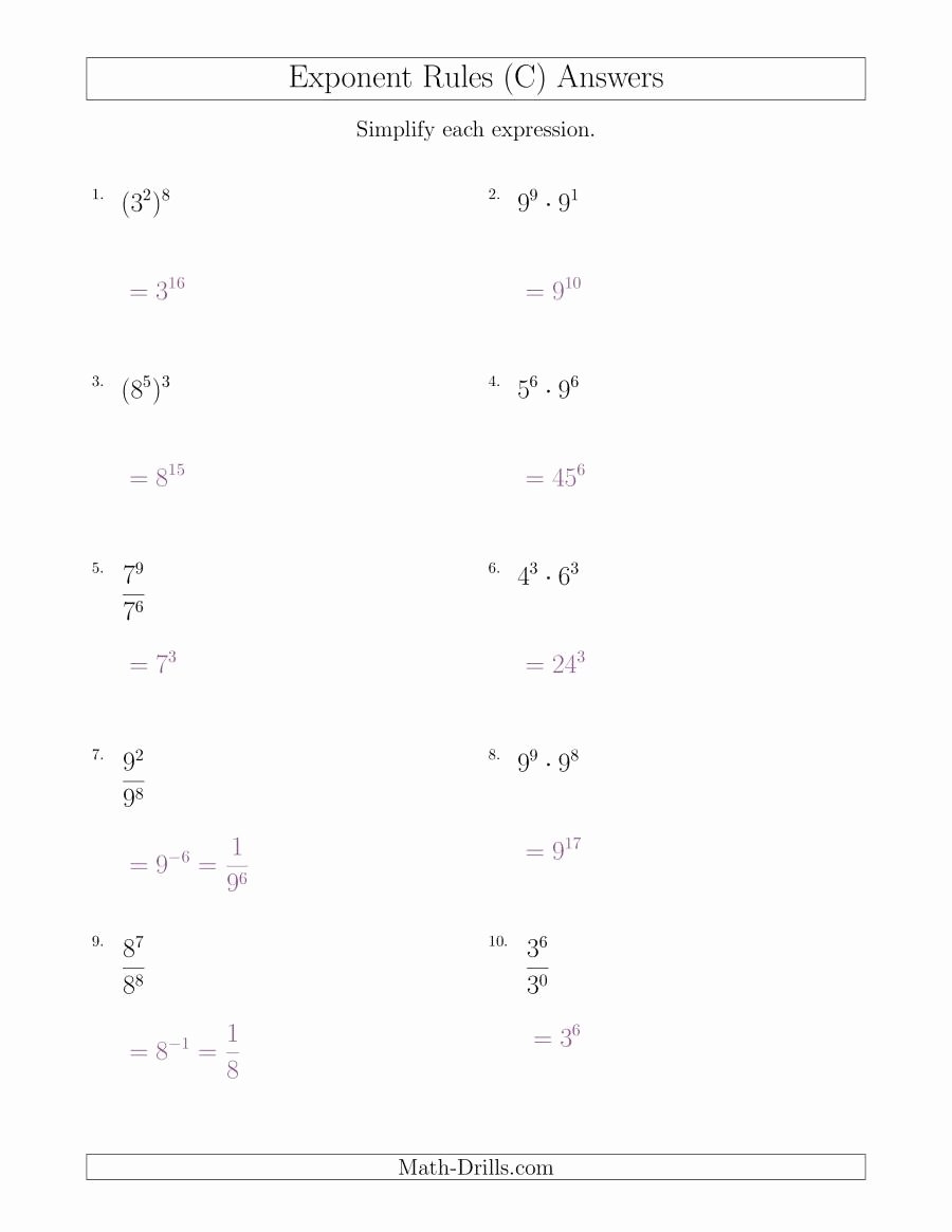 50 Rules Of Exponents Worksheet Pdf Chessmuseum Template Library
