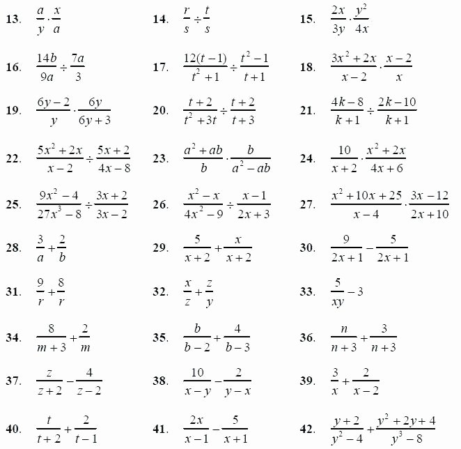 worksheet on simplifying rational expressions