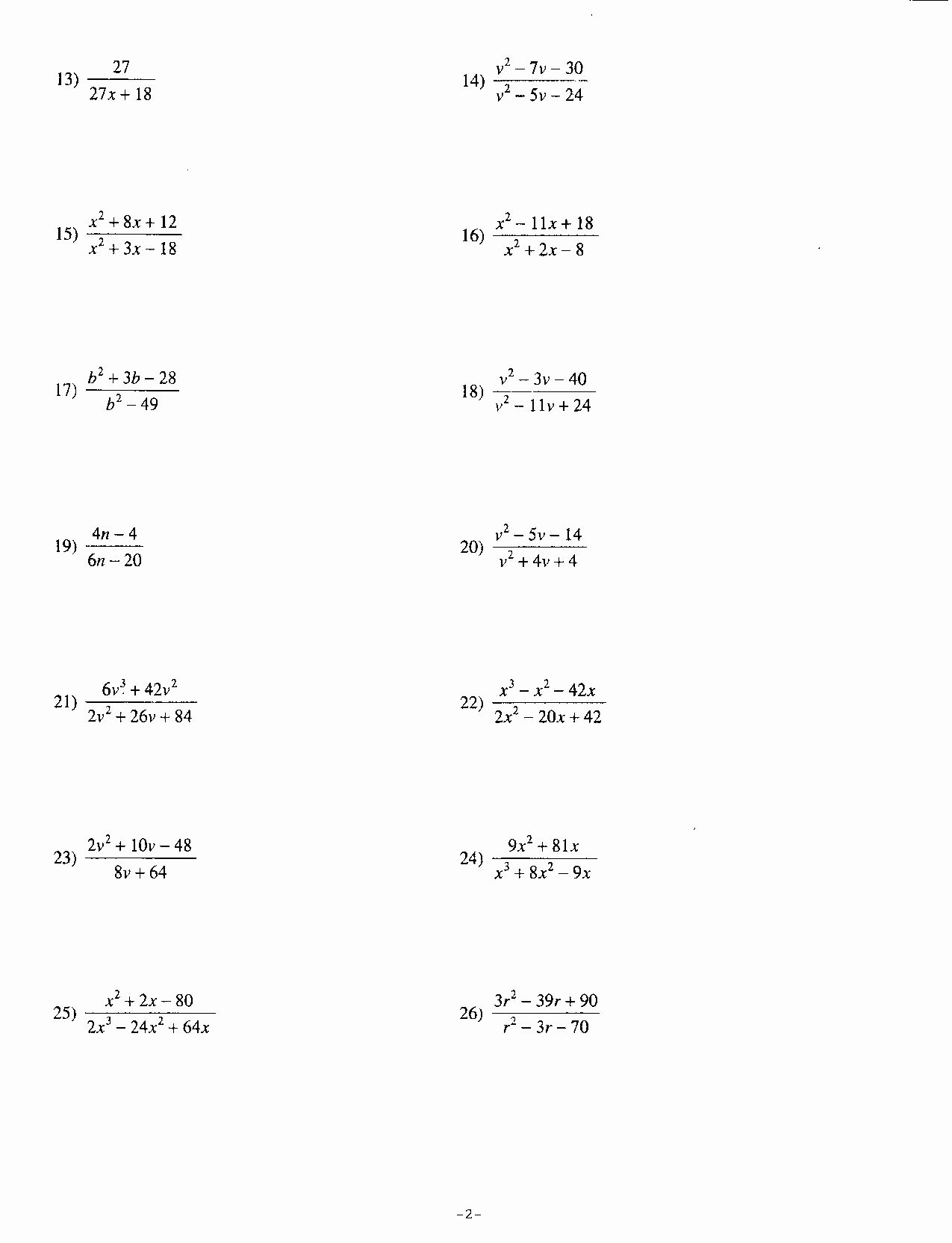 50 Simplifying Rational Expressions Worksheet Chessmuseum Template