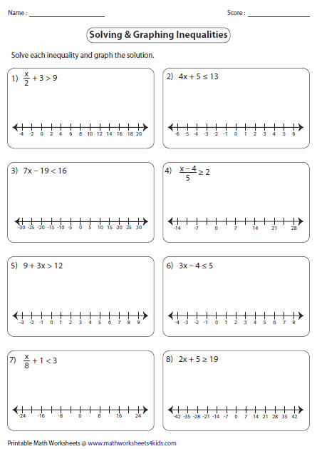50 Solve Linear Inequalities Worksheet