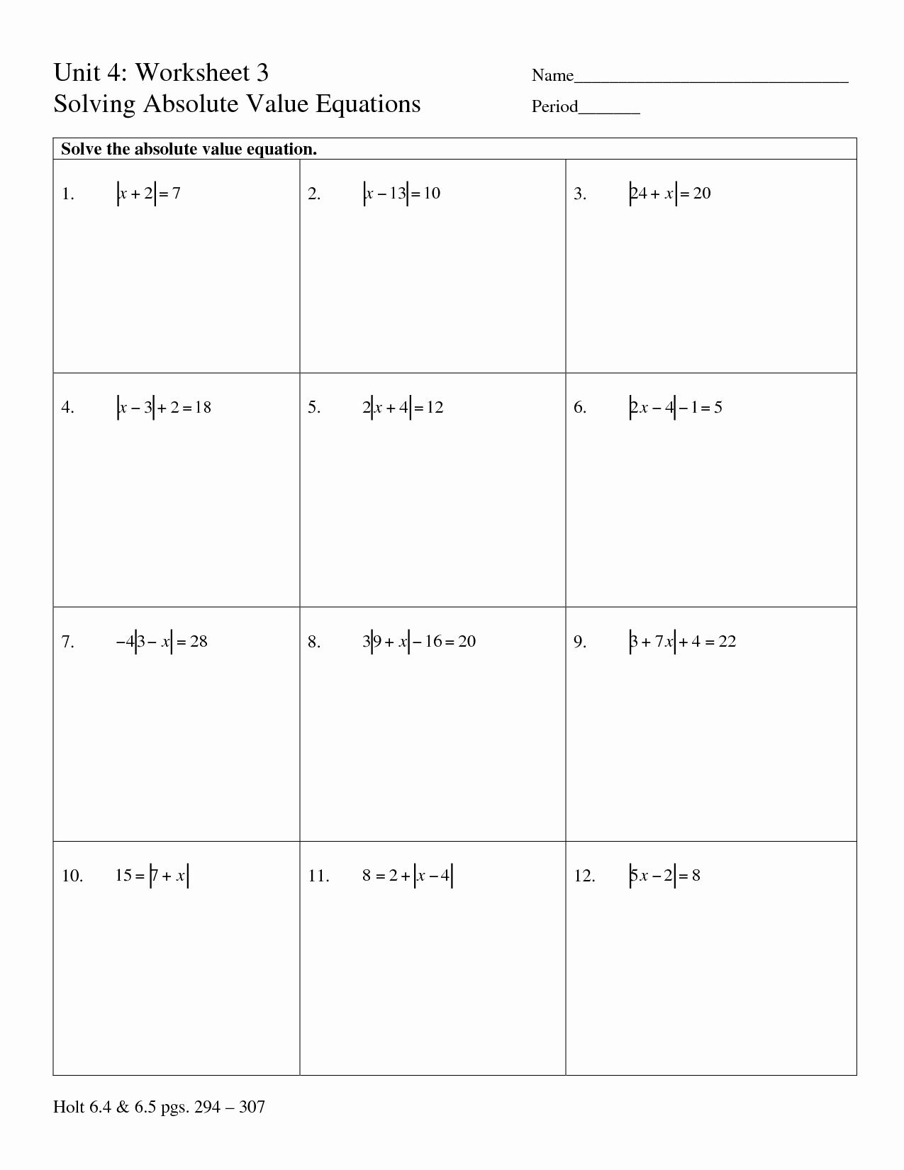 50 Solving Absolute Value Equations Worksheet