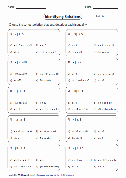 50 Solving Absolute Value Equations Worksheet