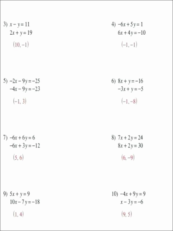 50 Solving Systems By Elimination Worksheet Chessmuseum Template Library