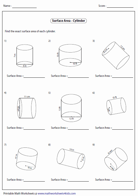 50 Volume Of Cylinders Worksheet Chessmuseum Template Library