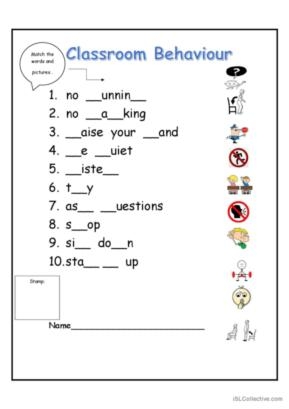 behaviour worksheets