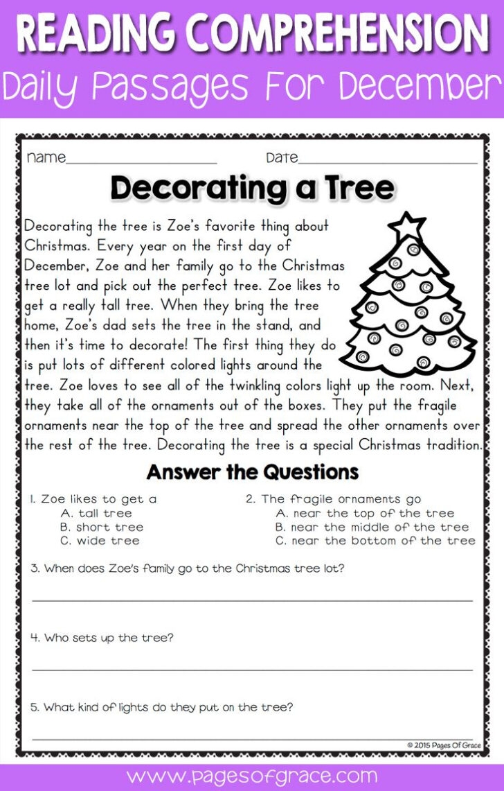 printable christmas worksheets for 4th grade