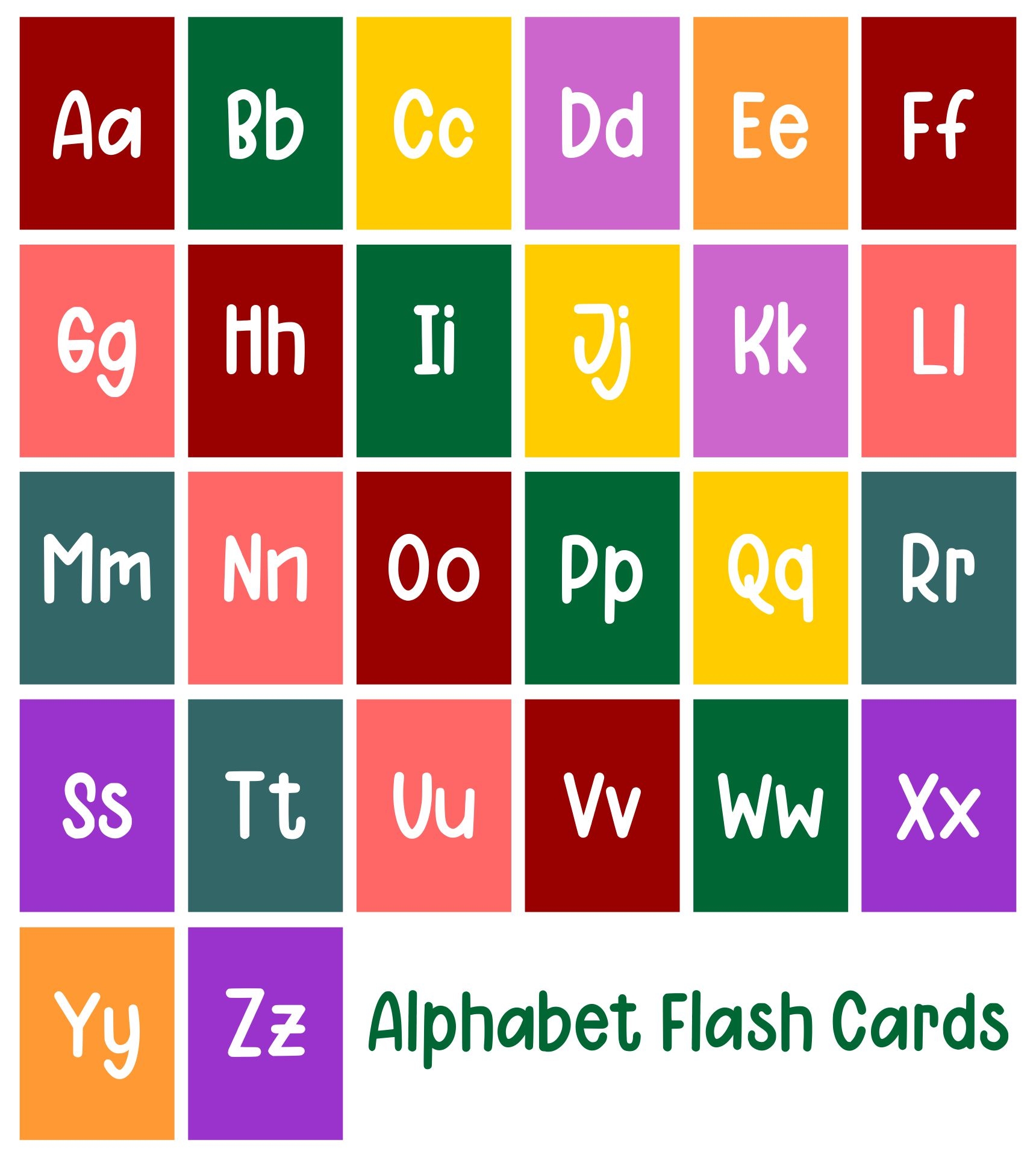 alphabets big and small printable flash card
