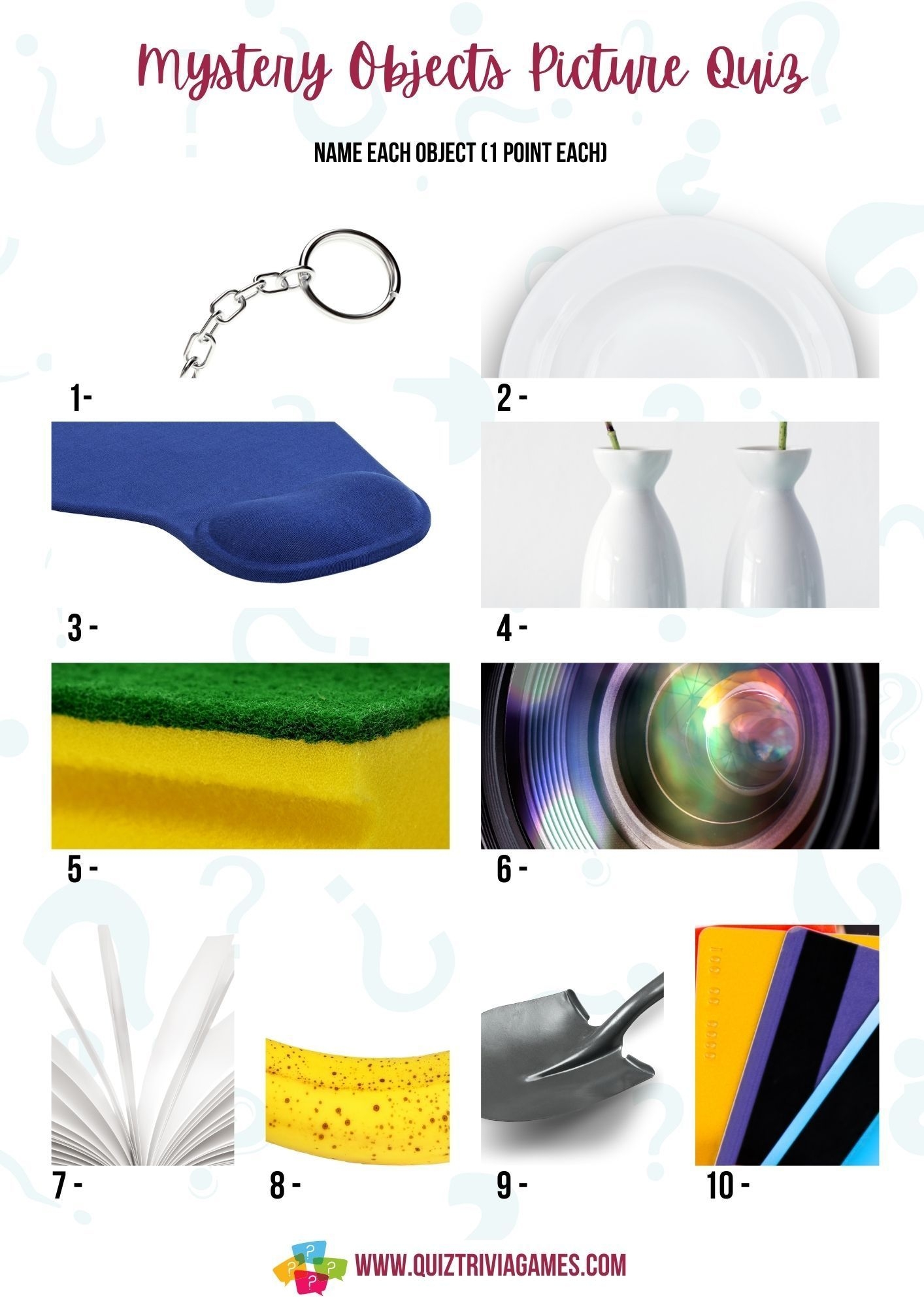 6 Mystery Object Picture Quiz Rounds Free Printable Quiz Trivia