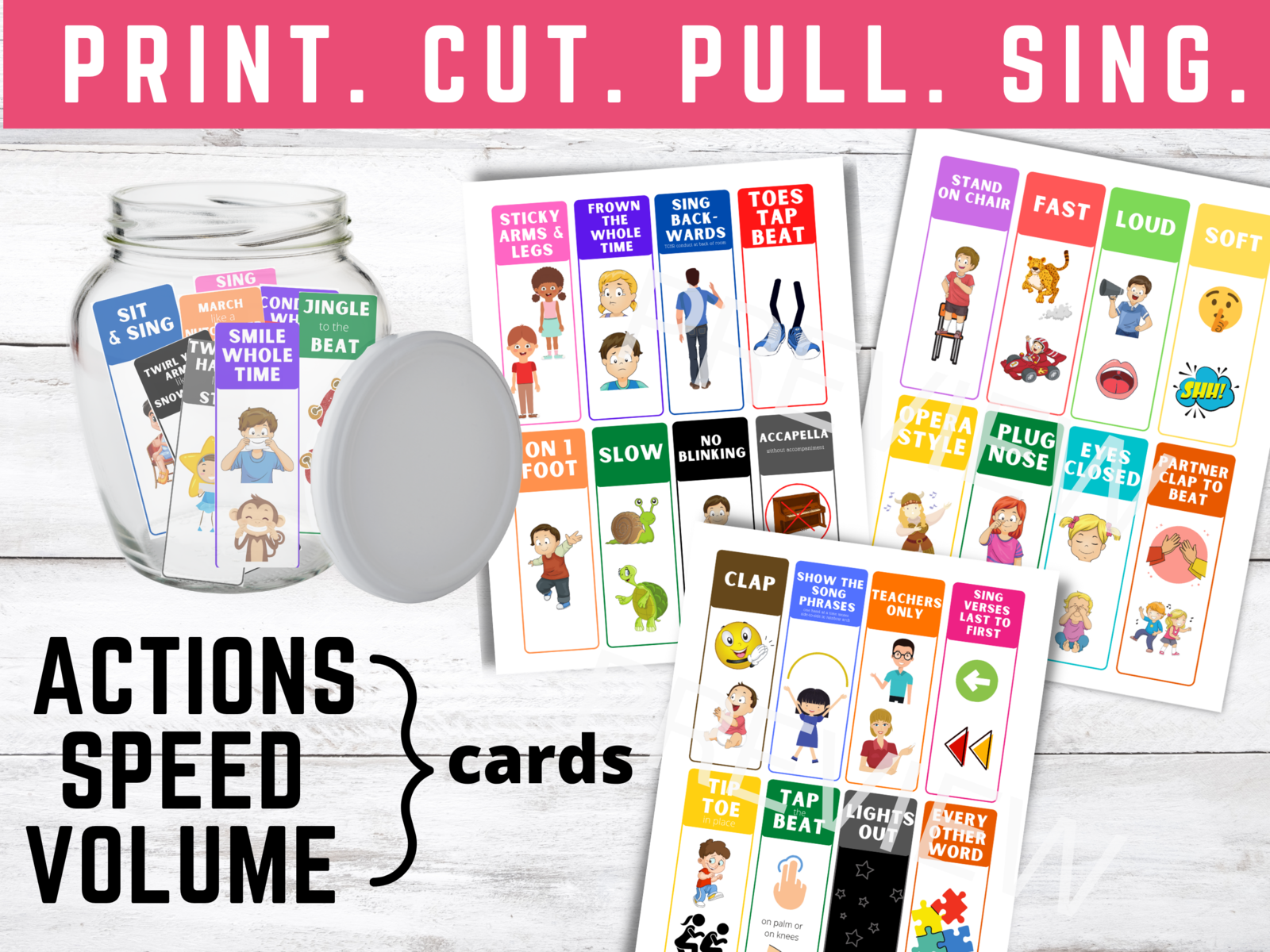 64 Ways To Sing Primary Singing Time Singing Style Cards