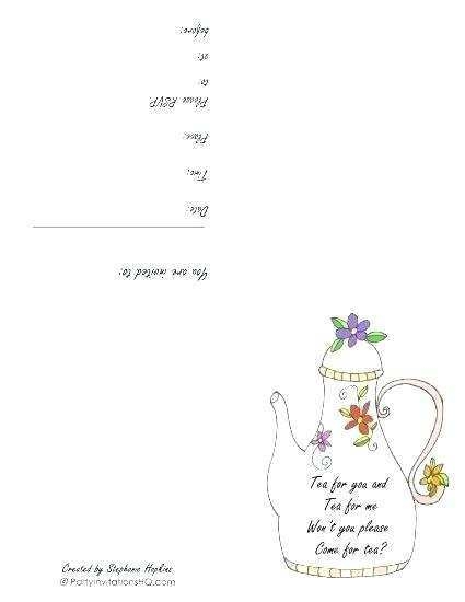 royal tea party invitation template