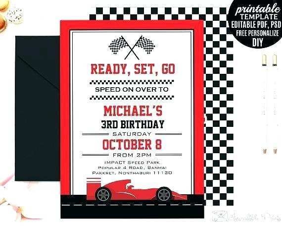 68 Free Race Car Birthday Invitation Template Free Maker With Race Car