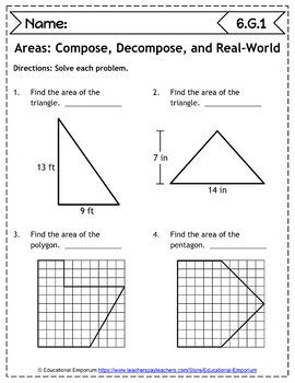 6th grade geometry worksheets