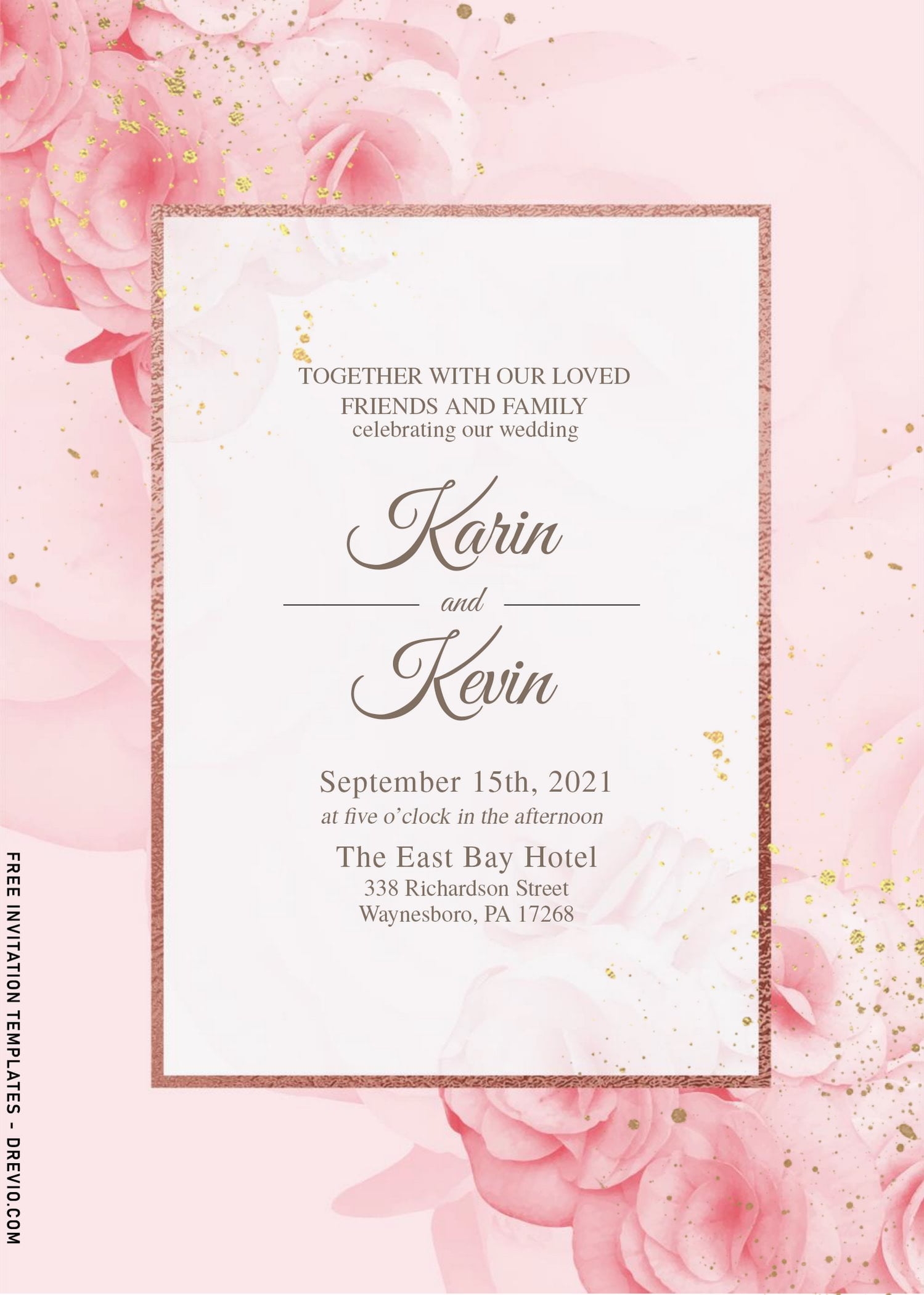 pink wedding invitation templates