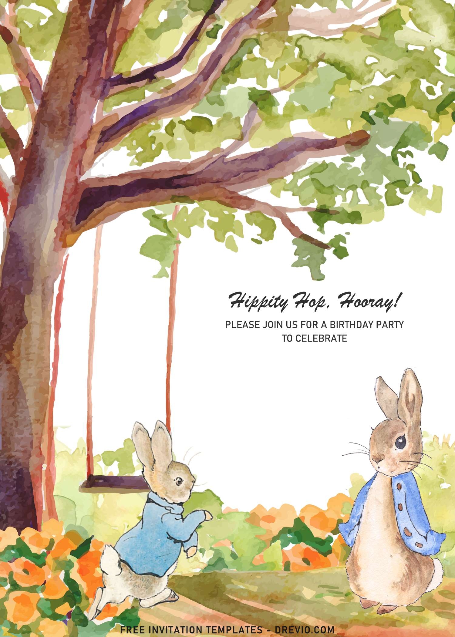 peter rabbit invitation templates