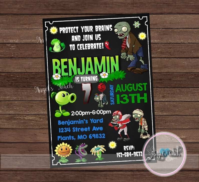 70 Report Plants Vs Zombies Birthday Invitation Template Templates By 
