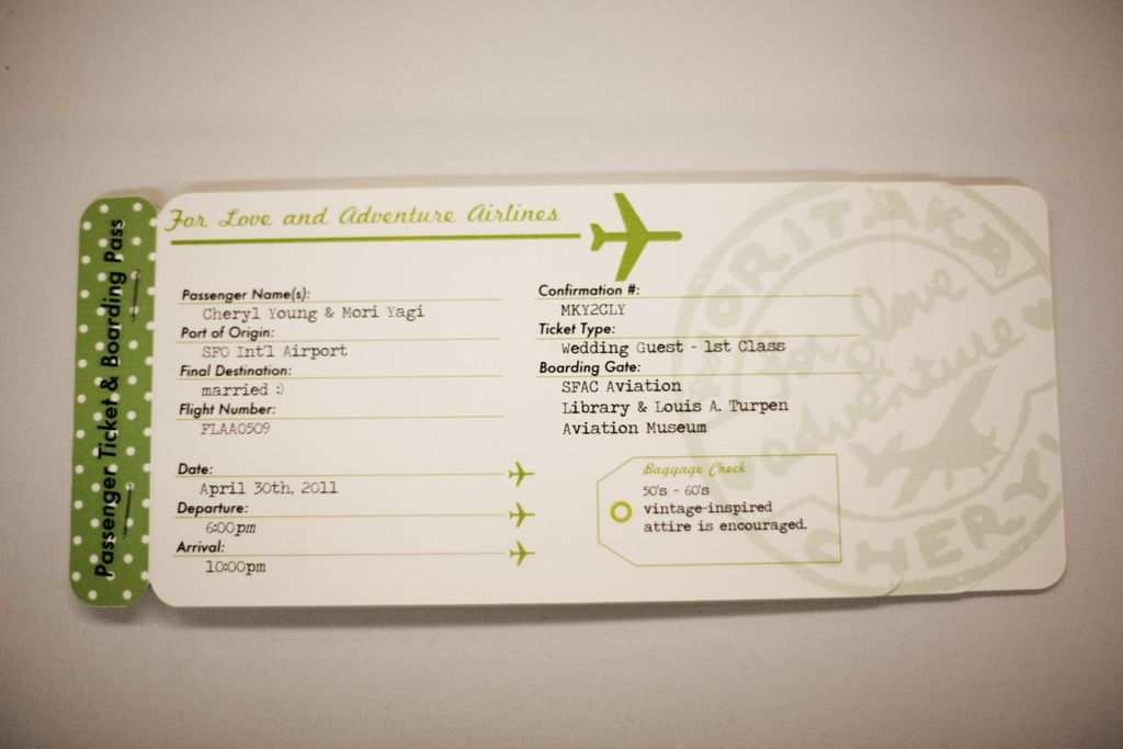 78 Creating Plane Ticket Wedding Invitation Template Templates By Plane