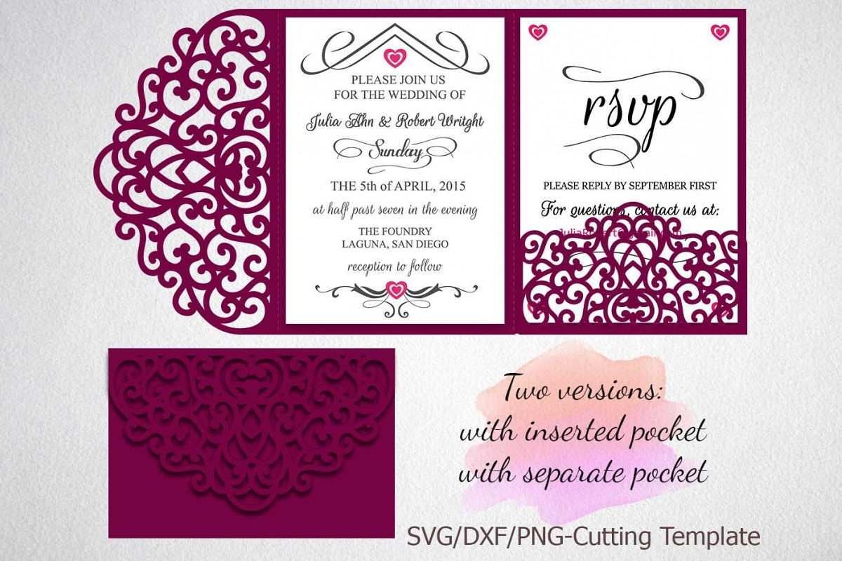 pocket fold wedding invitation template