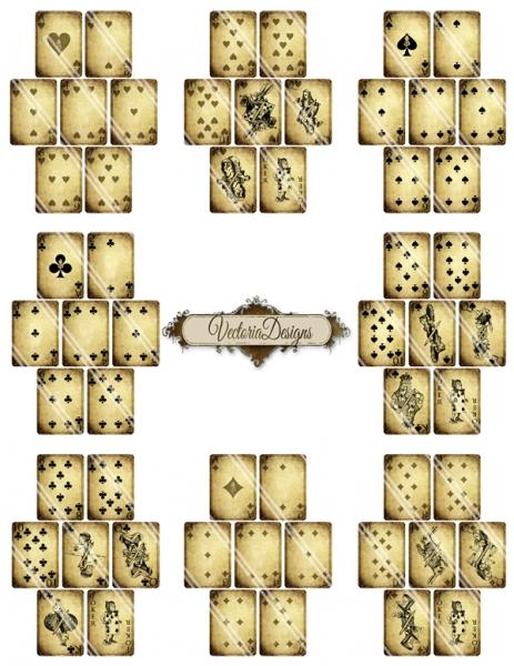 alice in wonderland free printable playing cards