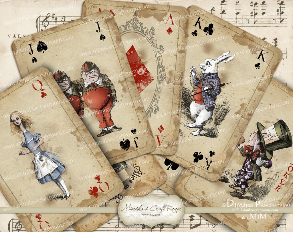 8 Best Images Of Alice In Wonderland Playing Cards Printable 