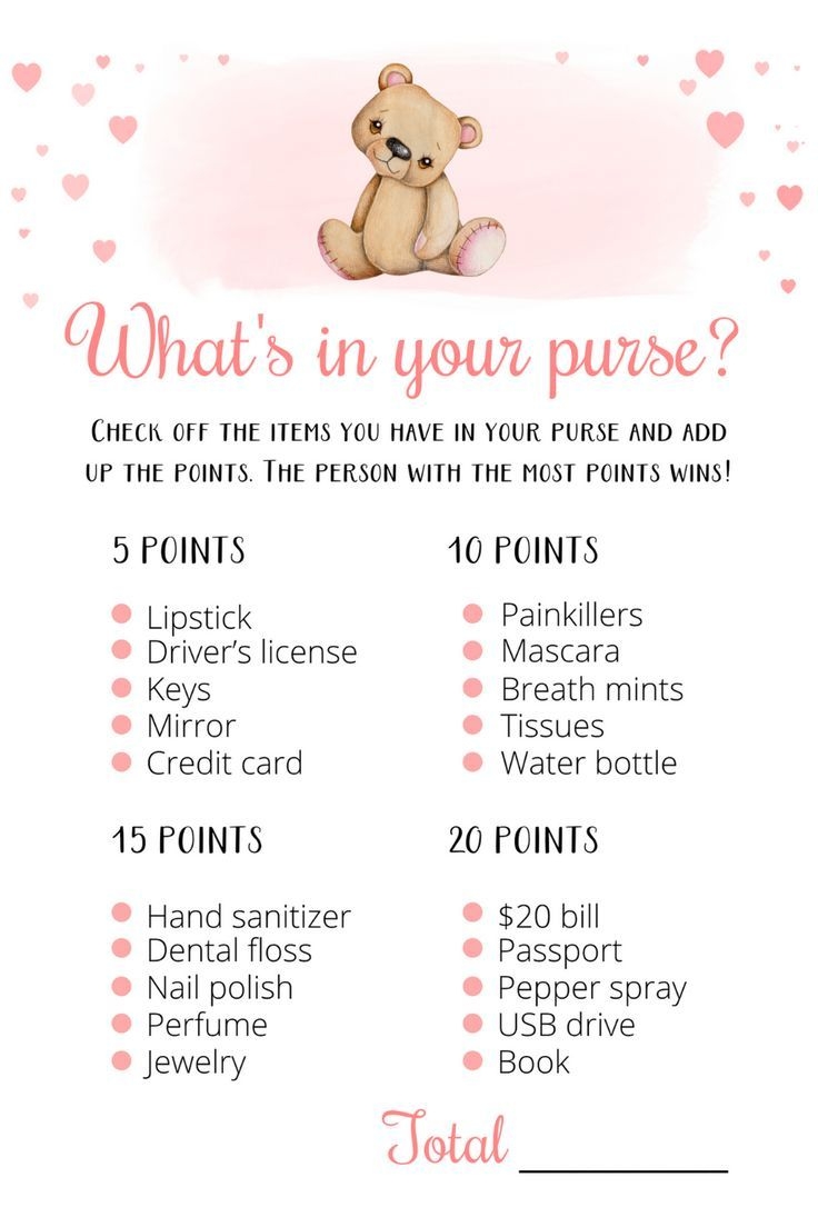 8 Printable Teddy Bear Baby Shower Games Pink Teddy Bear Baby Shower
