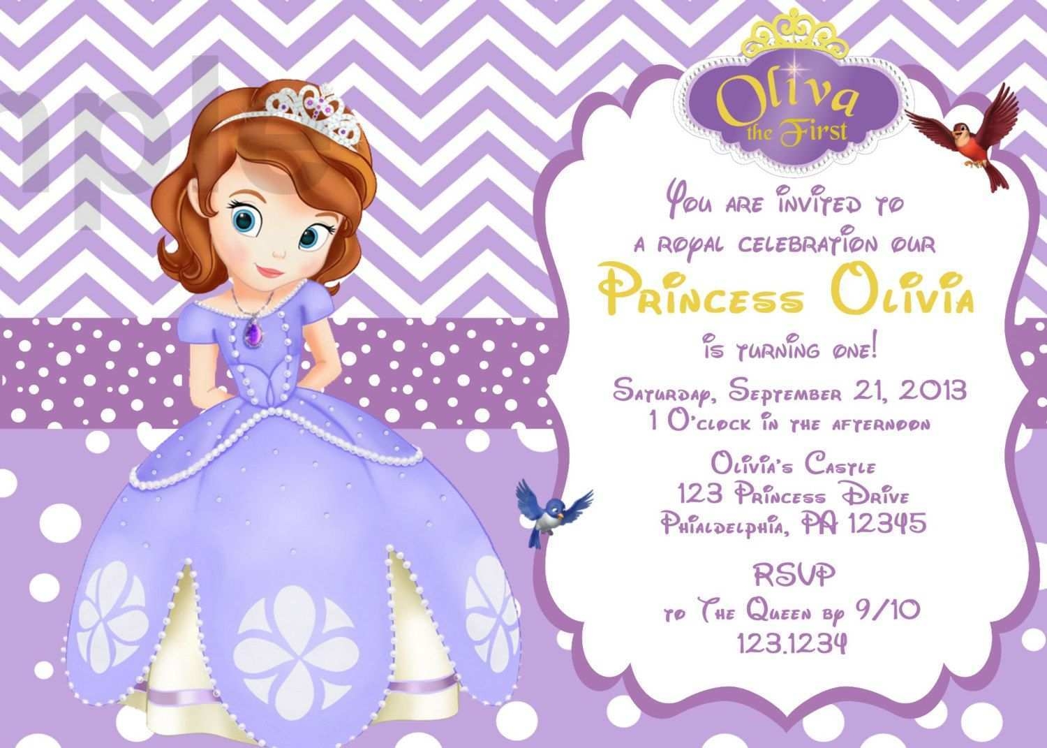 81 Creative Princess Sofia Birthday Invitation Template PSD File With 