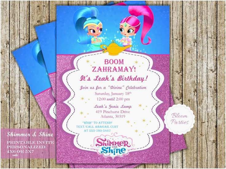 88 Format Shimmer And Shine Birthday Invitation Template Maker With 