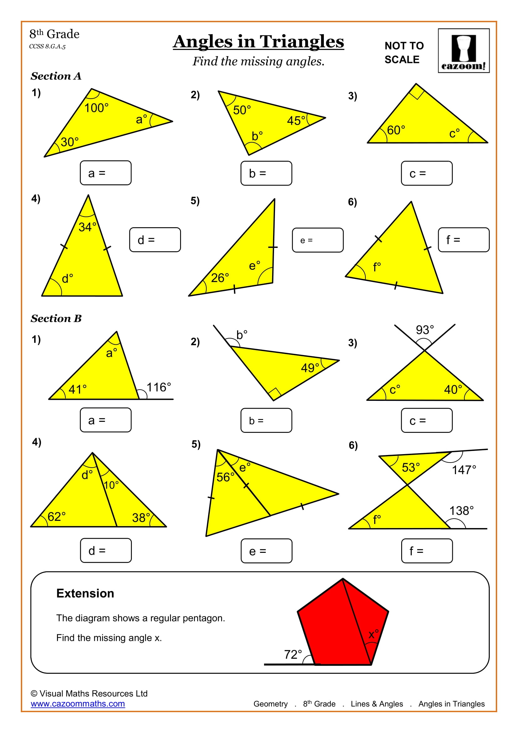 8th Grade Geometry Angles Worksheets With Answers Angleworksheets