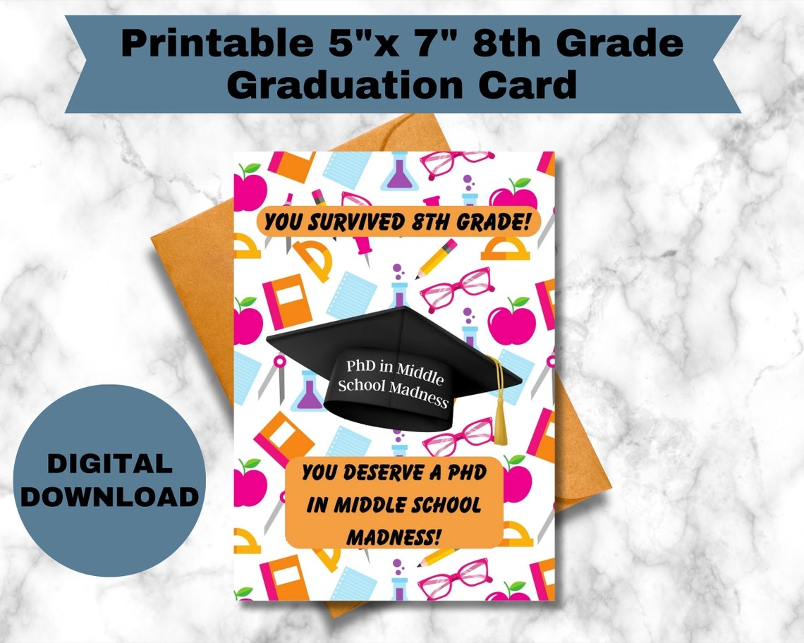 8th grade graduation card printable