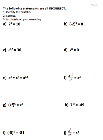8th Grade Unit 6 Exponents Part 1 Exponent Properties Count 
