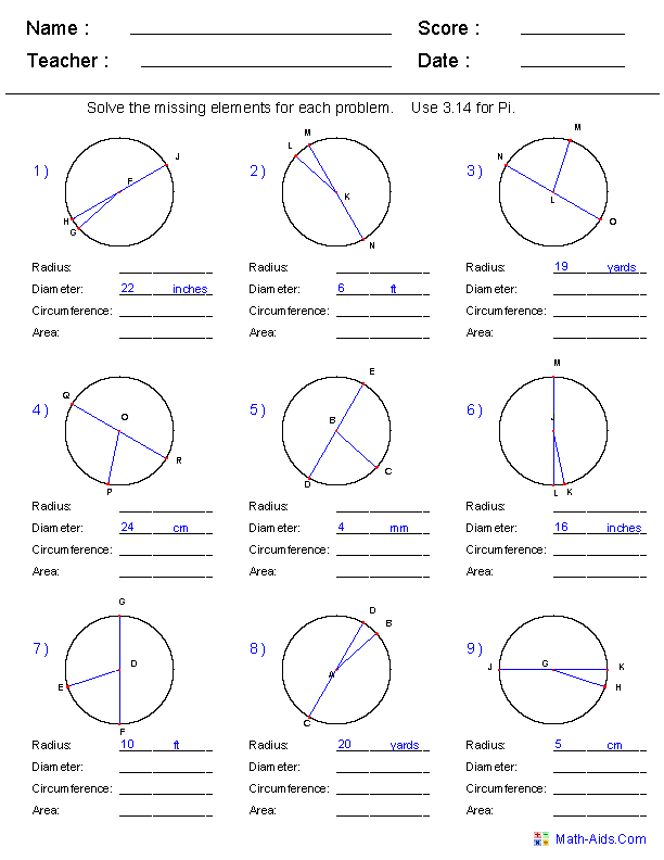 10th grade geometry worksheets