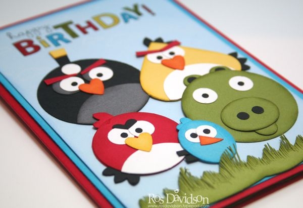A Birthday Card With Angry Birds On It