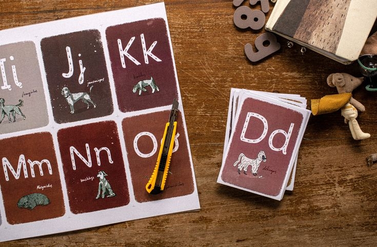 ABC Flashcards Animal Alphabet Flash Cards Printable Boho Etsy