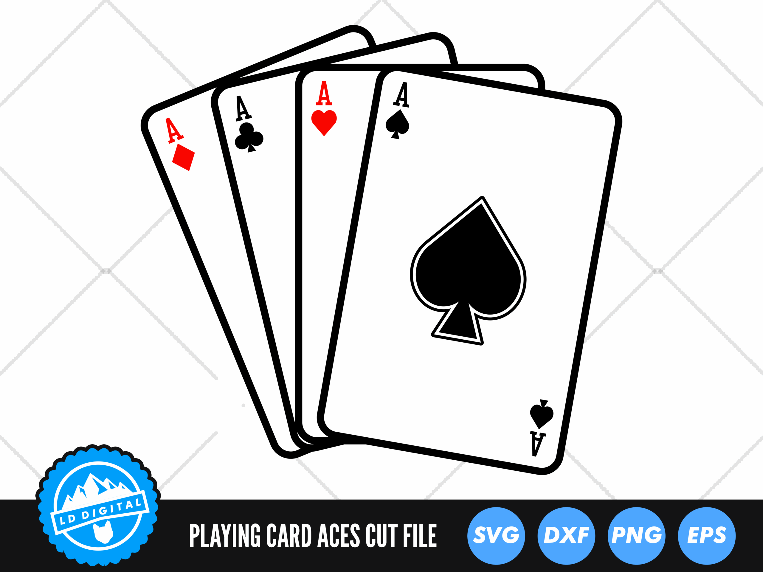 Aces Playing Cards SVG Playing Cards Cut File Poker SVG By LD 