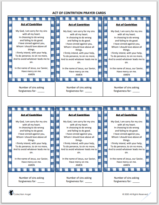 act of contrition printable prayer card free
