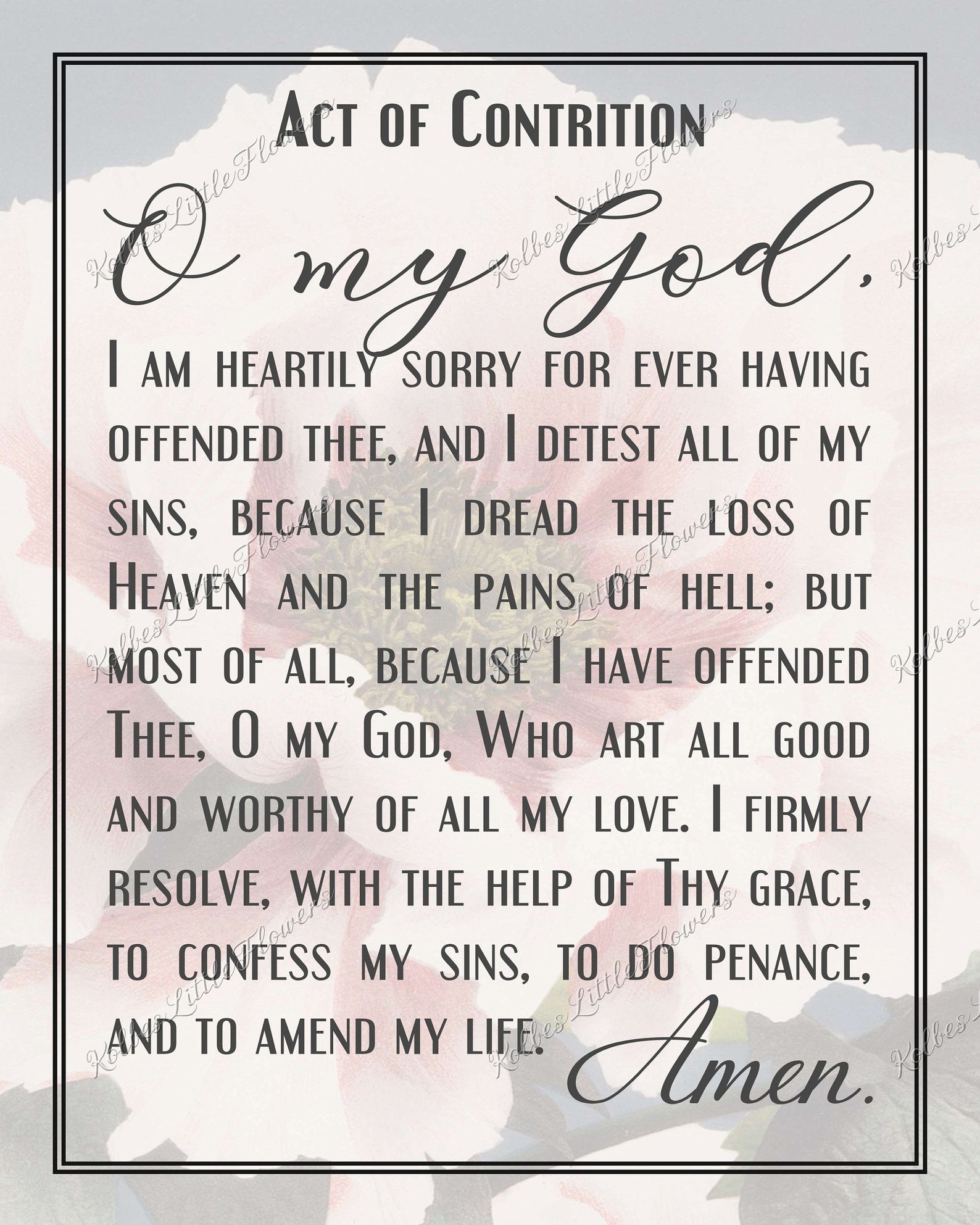 Act Of Contrition Prayer Card Hot Sex Picture