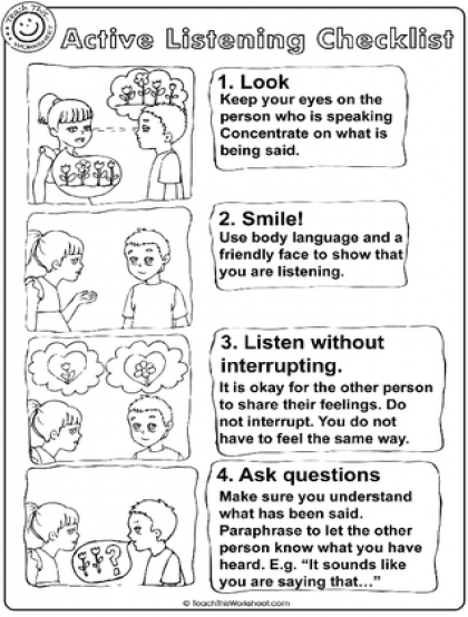free printable active listening activities for adults pdf