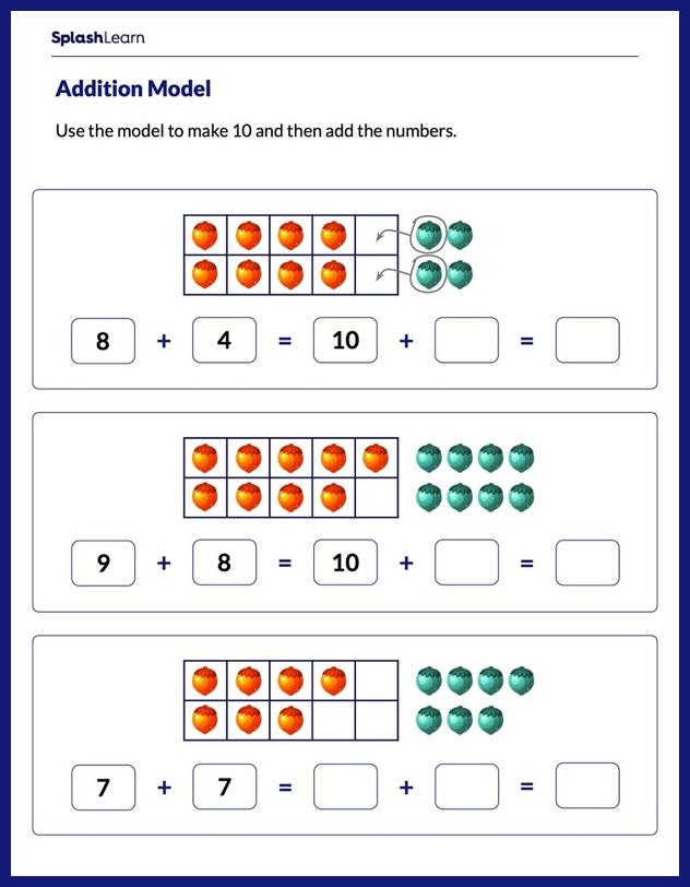 Add By Making 10 Using A Ten Frame Math Worksheets SplashLearn 