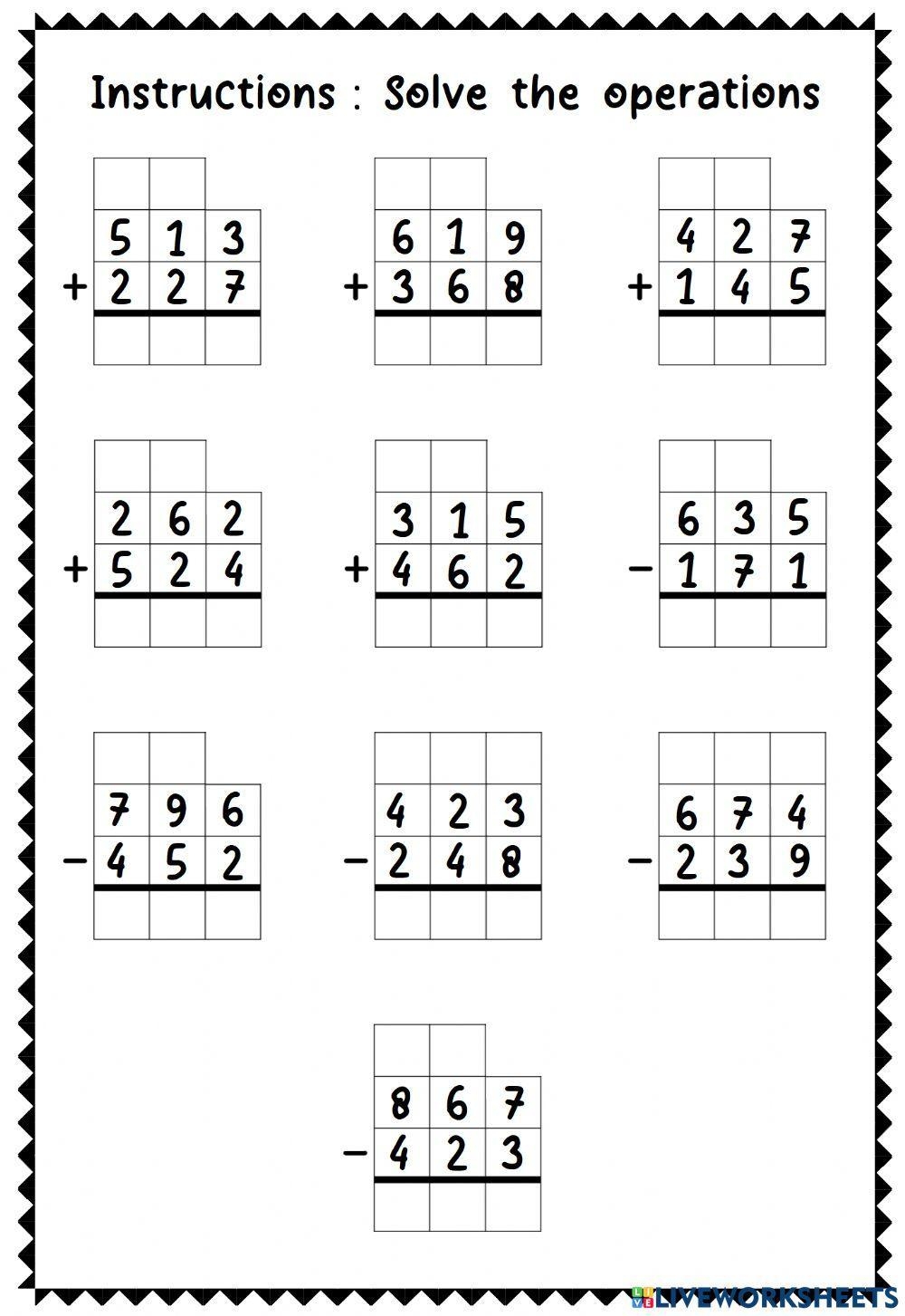 3 digit adding worksheets