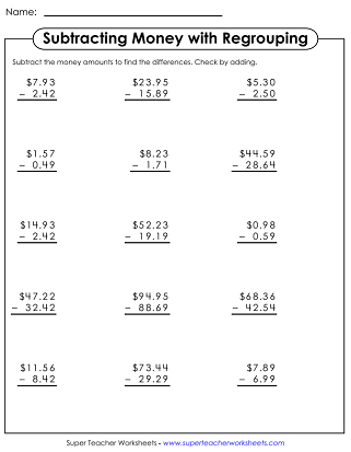 Adding And Subtracting Money Worksheets Worksheets For Kindergarten