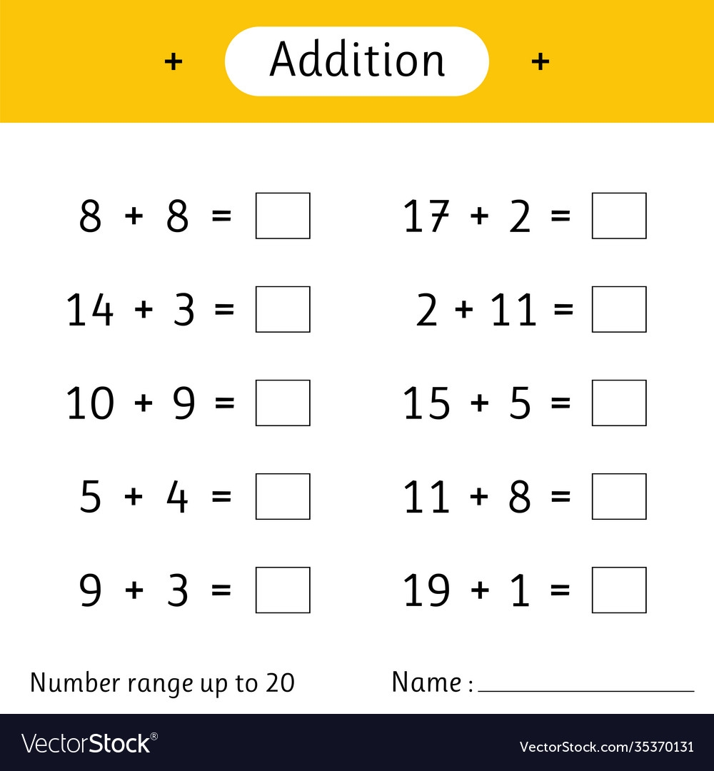 adding within 20 worksheets