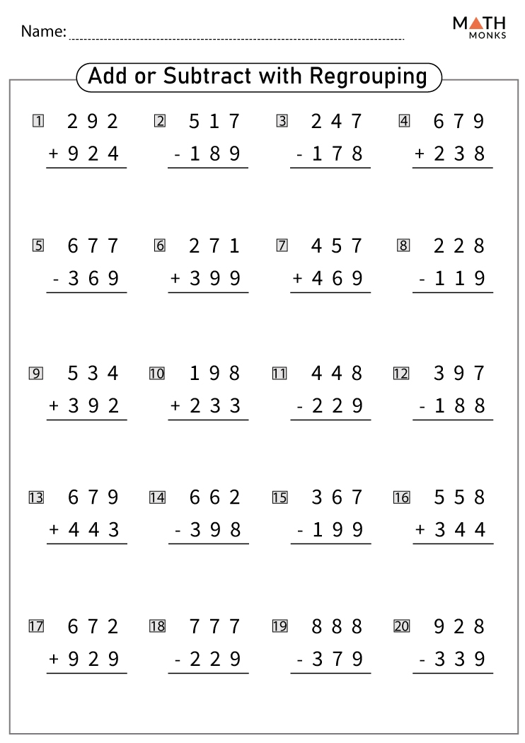 addition and subtraction worksheets pdf