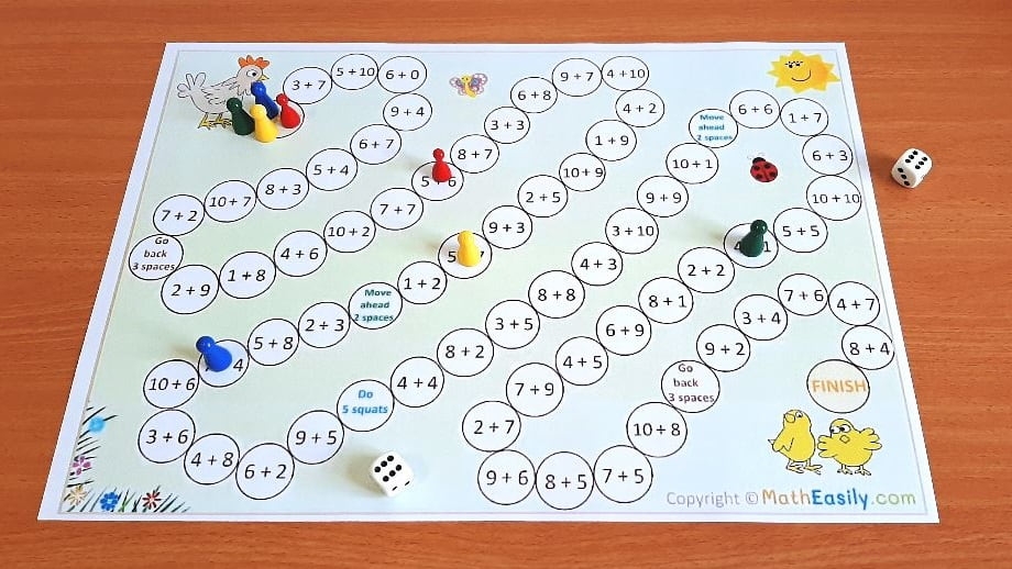 Addition Board Games Printable FREE Worksheets Library