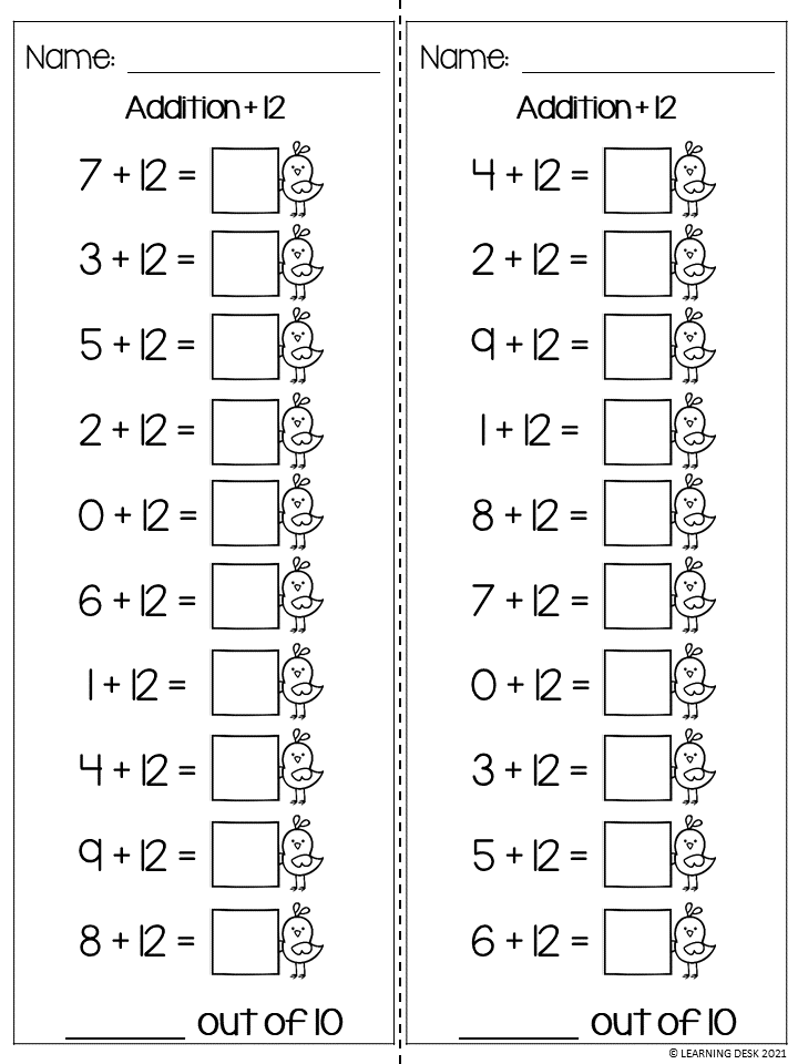 Addition Fast Facts Fluency To 20 Worksheets Worksheets Library