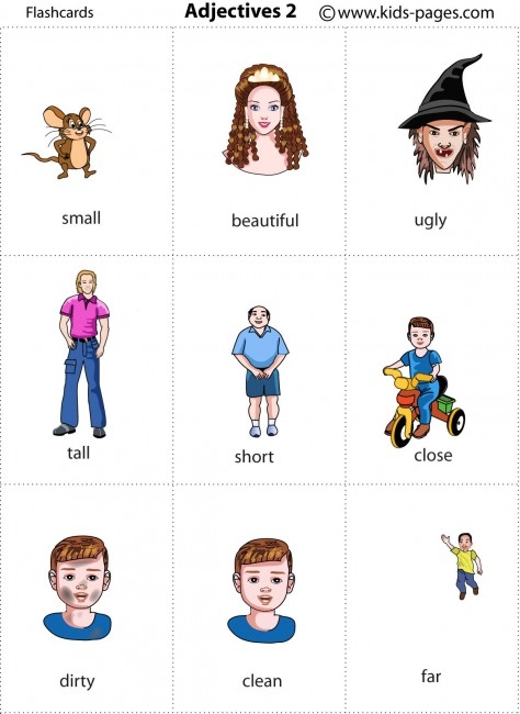 Adjectives Flash Cards Printable