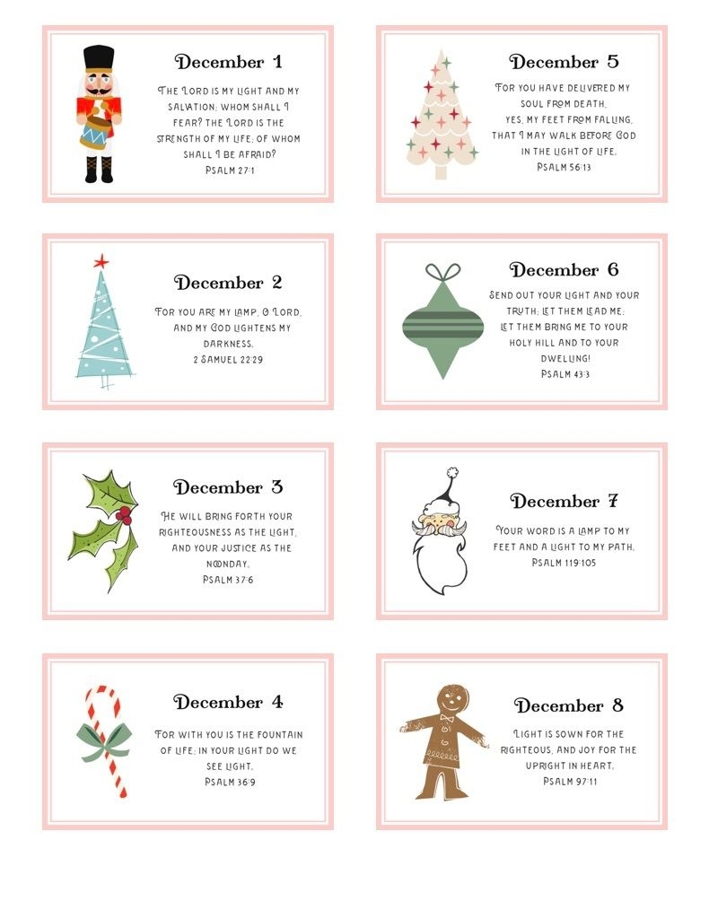 advent cards free printable